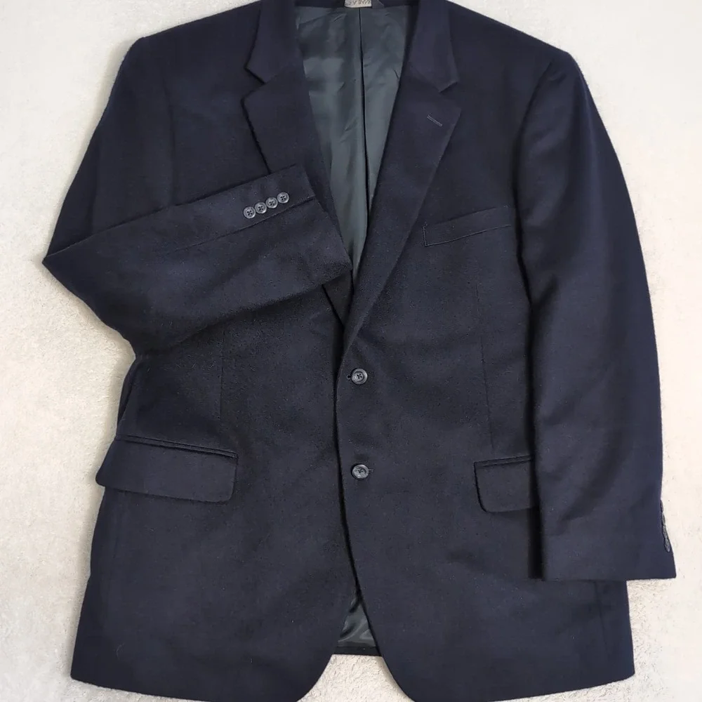 mens black Jos‎ A Bank blazer jacket 100% Cashmere sport suit coat soft 48 R